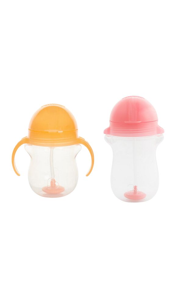 Tıklama Kilitli Uçlu Alıştırma Bardağı 6ay+207 ml ,Turuncu, 12ay+297 ml Pembe - 4