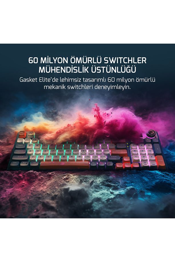 Gasket Elite Rgb Wireless/bluetooth/kablolu Mekanik Red Switch Gasket Gaming Klavye - 3