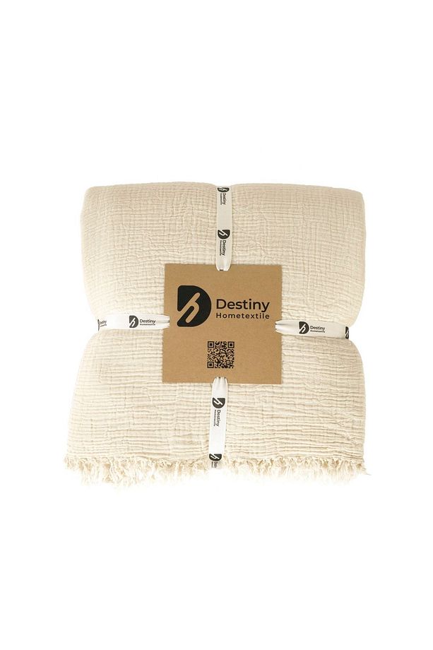 Ivory Renkli 4 Katlı Multi Muslin %100 Pamuk Tek Kişillik Yatak Örtüsü 160x240cm - 8