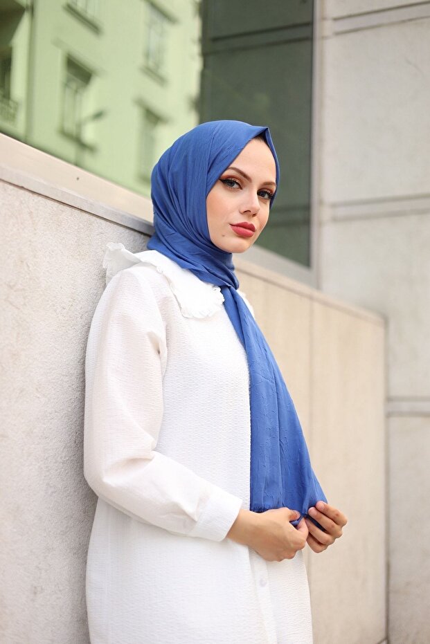 Bambu Kraş Şal Indigo - 1