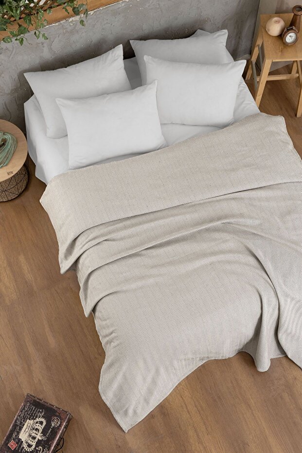 Cotton Lancia Beige Pique Double - 200X230 cm