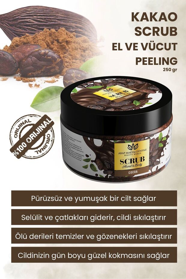 Cocoa Scrub - Kakao El & Vücut Peeling 250gr - 1