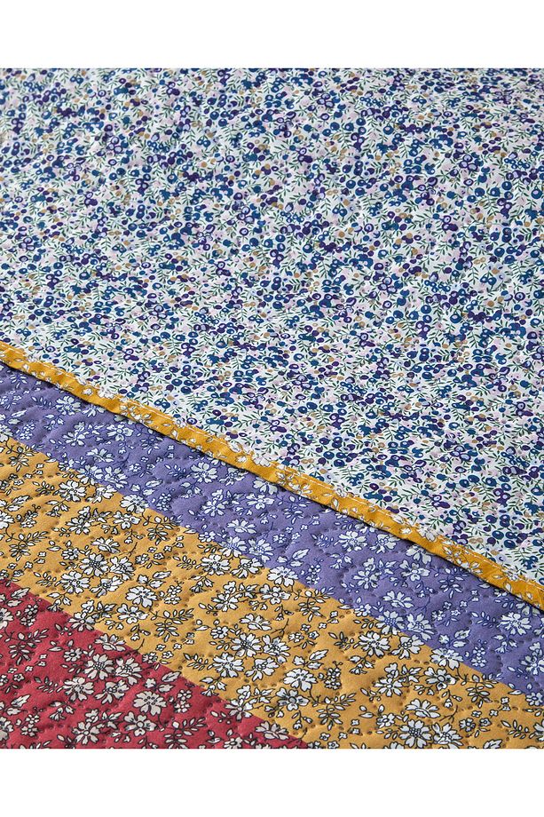 Log Cabin Patchwork Tek Kişilik Çok Amaçlı Örtü 160x220 cm Pembe - 4