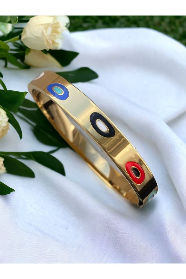 Steel Handcuff Bracelet with Tarnish-Free Colors and Figures (2 YEARS IMPORTER GUARANTEE)