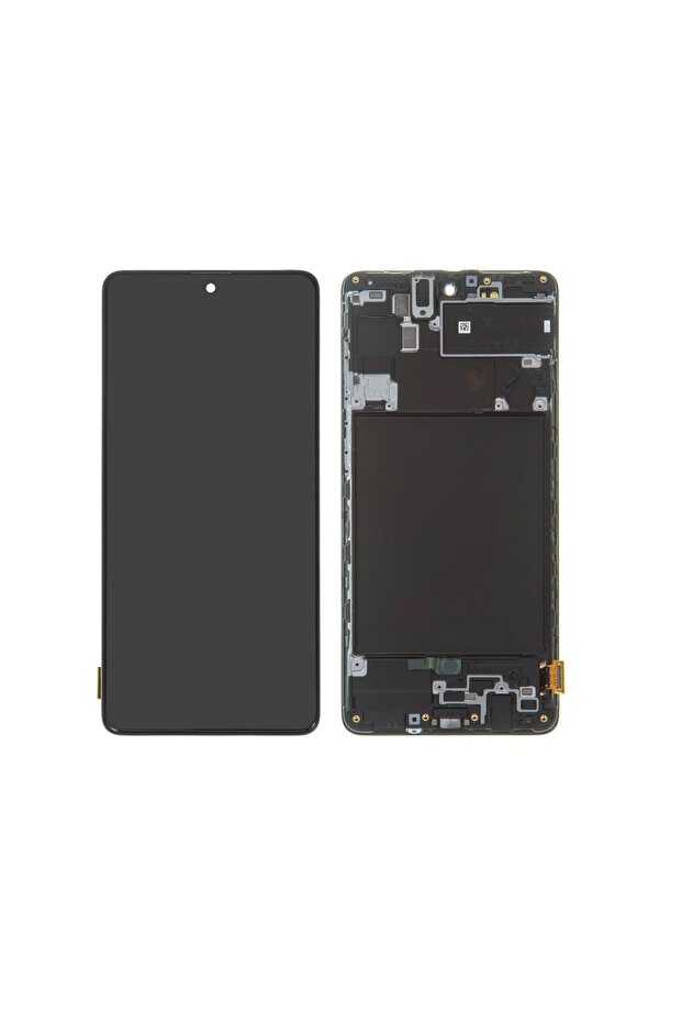 SAMSUNG A71 A715 UYUMLU LCD DOKUNMATİK EKRAN  REVİZE ÇITALI SİYAH - 1