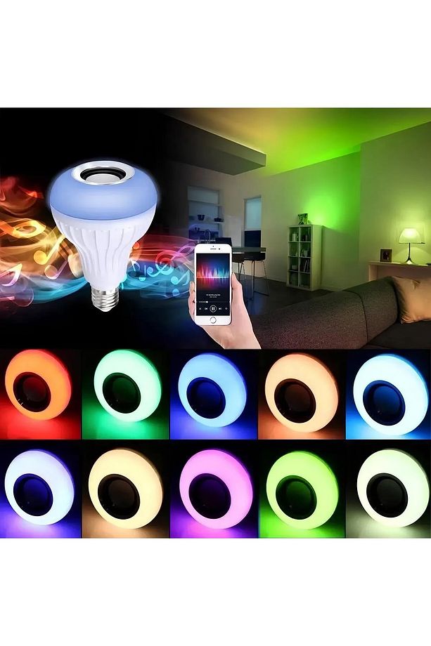 Akıllı Ev Çözümü: Bluetooth Hoparlörlü RGB LED Ampül Lamba - 3