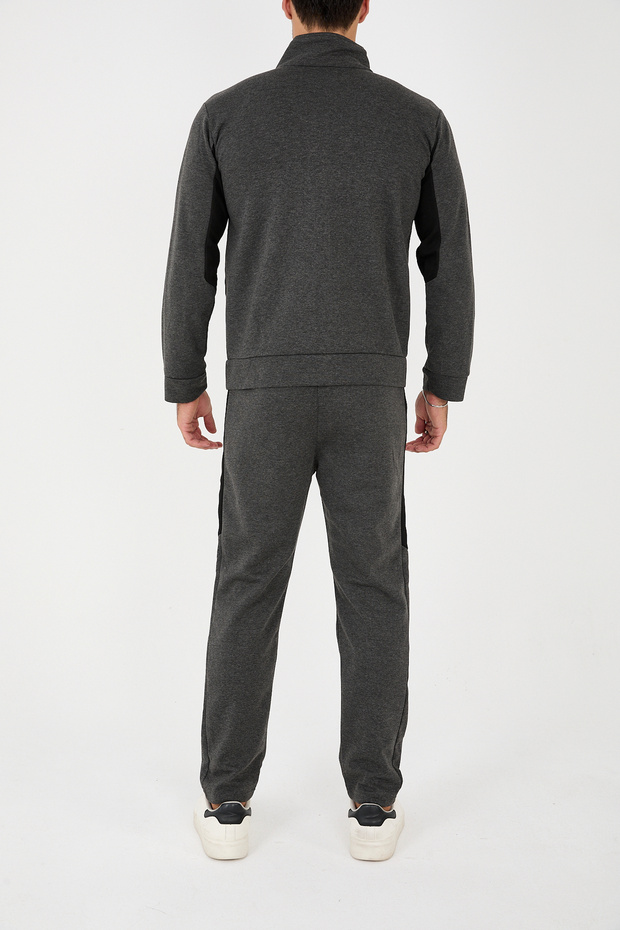 Set de trening pentru bărbați - guler ridicat și picior solid - 3
