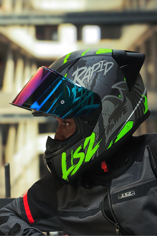 Rapıd 2 Race Raven Mat Siyah-gri-neon Sarı Kask - 5