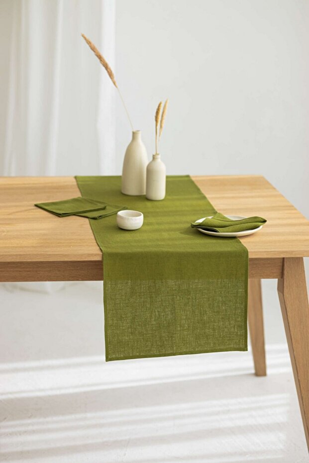 Yıkanmış Keten Runner - 2