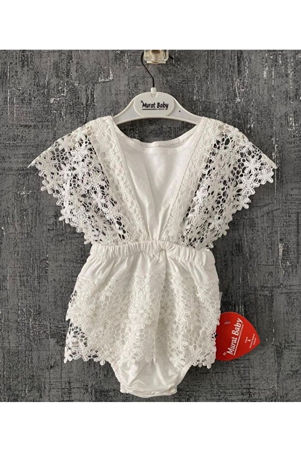 Special Day Baby Girl Jumpsuit - Floral Pattern and Lace