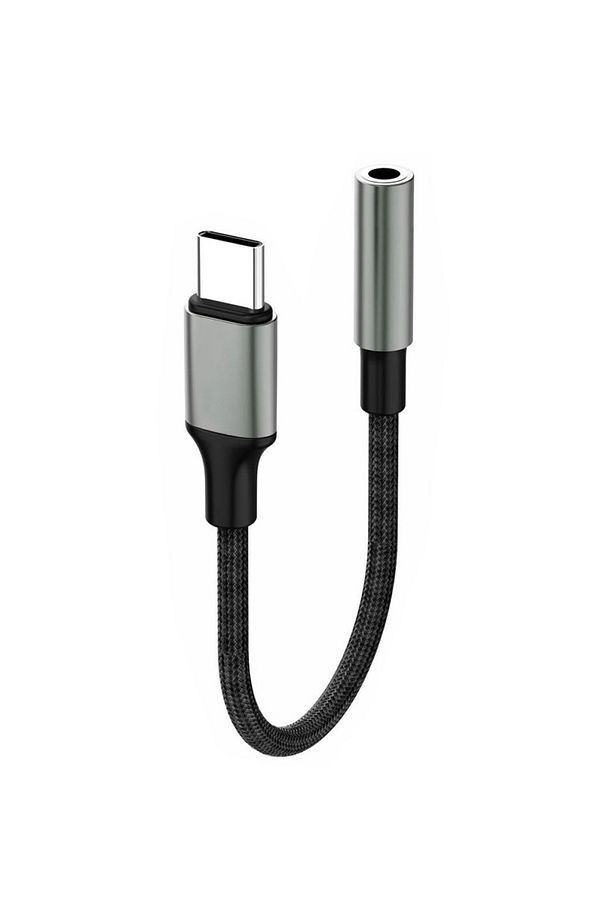 Yüksek Kalite Tak Çalıştır Type-c To Aux 3.5mm Kulaklık Jak Dönüştürücü Kırılmaz Hasır Örgü Kablo - 1