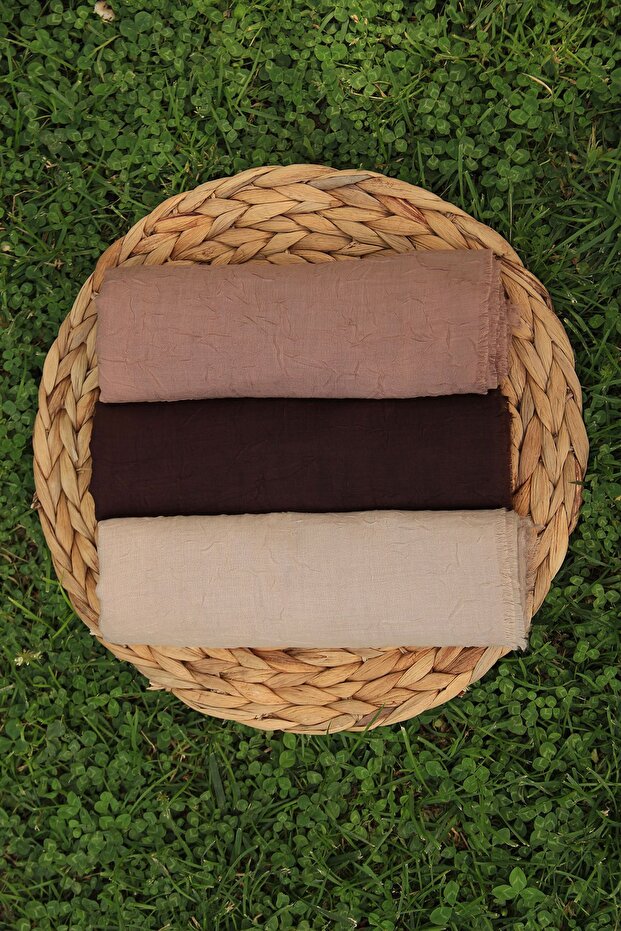 Bamboo Shawl - Soft Texture, Solid Color, Set of 3