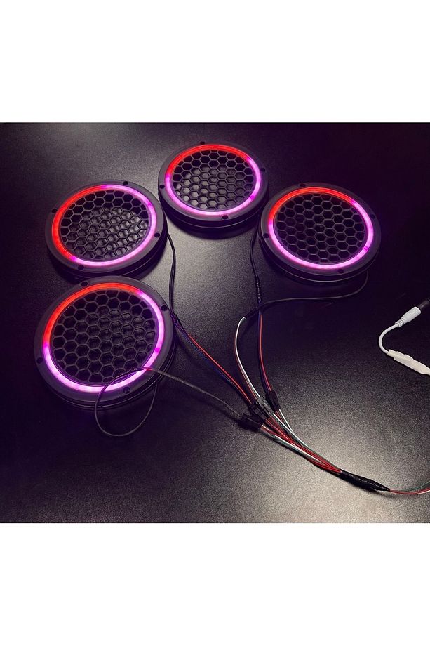 Piksel Neon Ledli 16cm Midrange Hoparlör Kapağı 4adet Kapak+Modül Soketli Tak Çıkart Kolay Montaj - 9