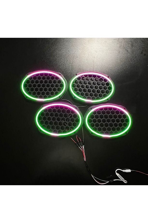 Piksel Neon Ledli Oval 6*9 Hoparlör Midrange Kapağı 4adet Kapak+Modül Soket Tak Çıkart Kolay Montaj - 7