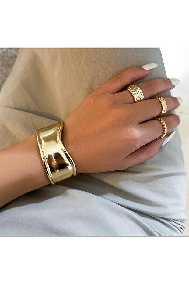 Tiffany Model Çelik Kalın Kelepçe Bileklik - 3