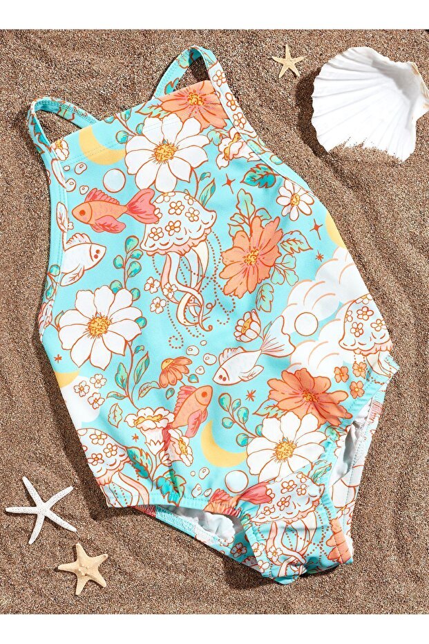 UV Protective Girls' Swimsuit - Summer Vibe