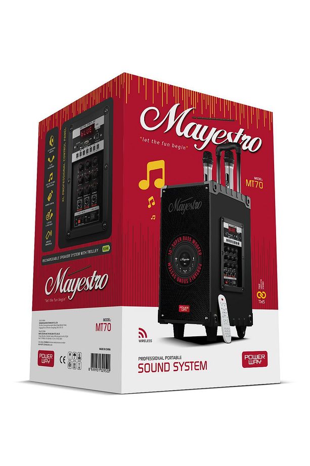 Şarjlı Çift Mikrofonlu Hoparlör Karaoke Sistemi Taşınabilir Amfi Büyük MT70 Bluetooth Hoparlör - 6