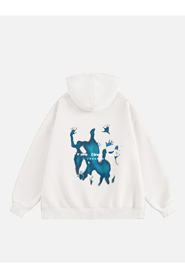Unisex Pray the Lord Printed Hooded Fleece Oversize Sweatshirt