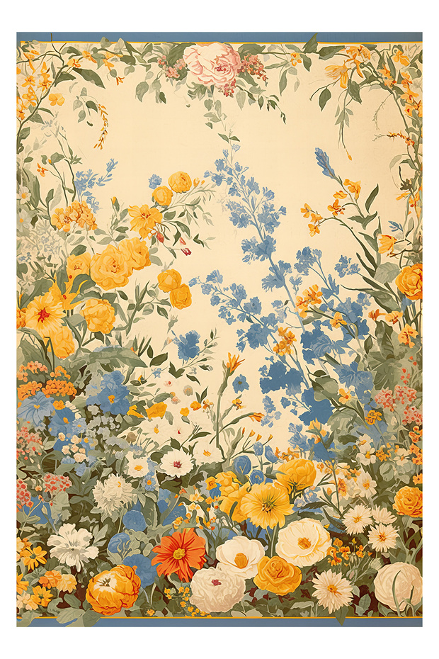 Paris Collection Modern Decorative Carpet with Floral Motif in Orange Tones Paris12