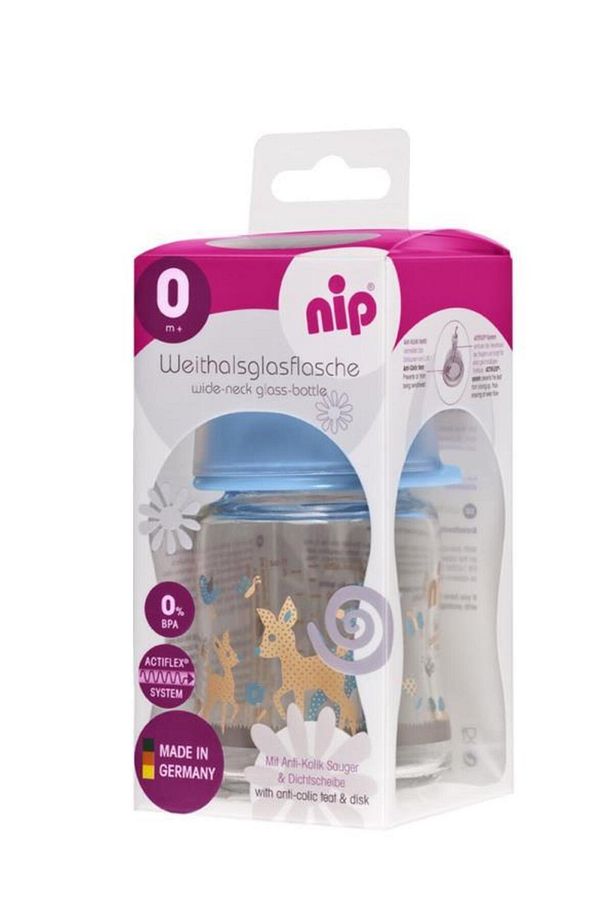 Wide Neck Bottle 120 ml Antikolik Cam Biberon Erkek - 1