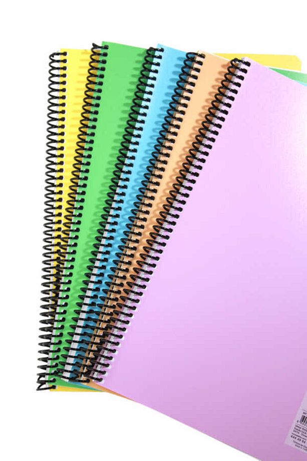 Flex A4 100 Yaprak Çizgisiz Spiralli Plastik Pastel Kapak Defter - 3