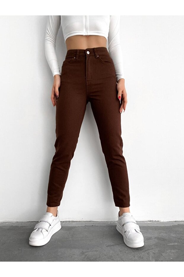 Penolope Women's Bitter Brown Mom Jean