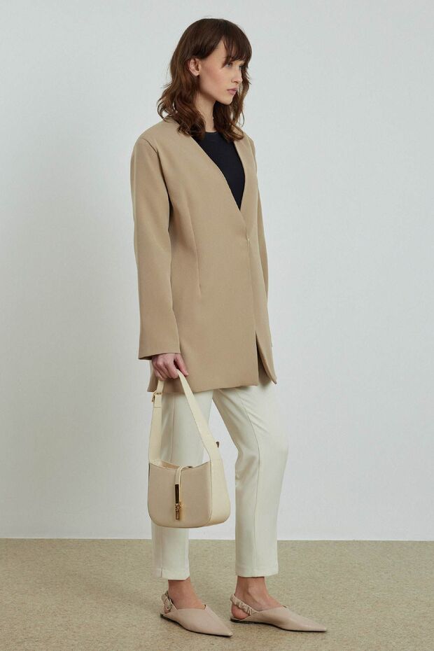 BLAZER JACKET WITH ACCESSORY - STONE - 6