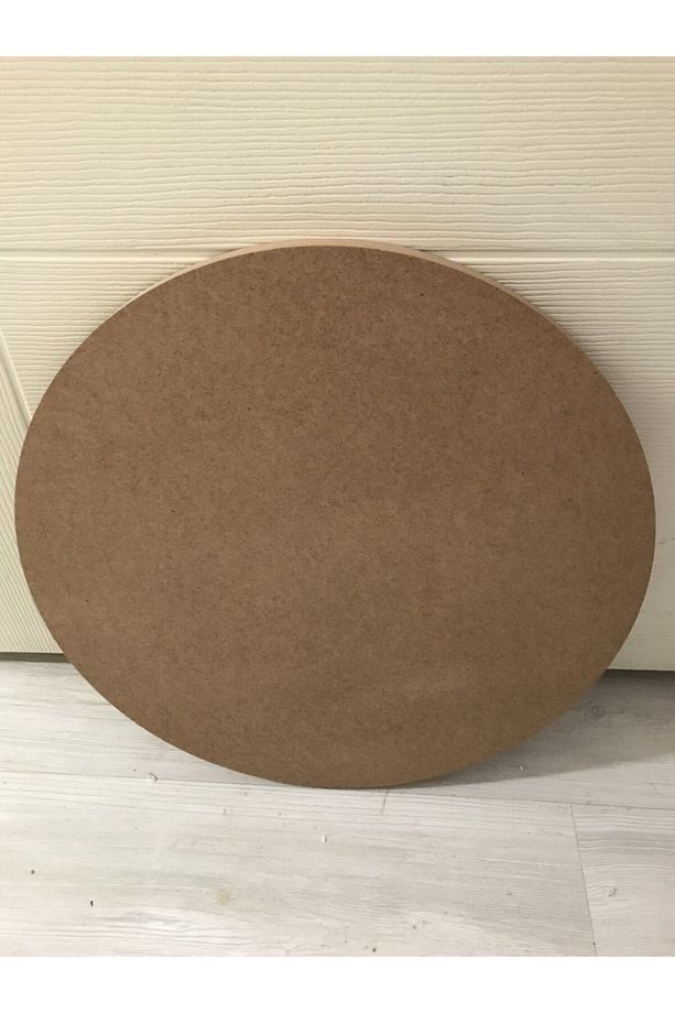 18mm 1.kalite Ham Bir Tarafı Beyaz Lake Kaplama Mdf Tabla 37cm Çapında 3 Adet - 3