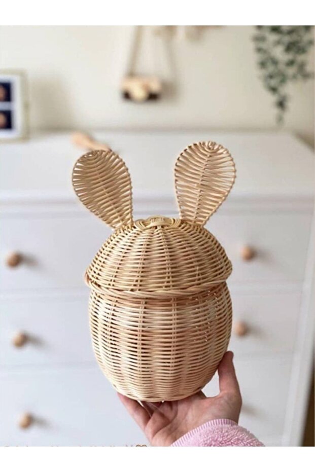 Rattan Bamboo Multi-Purpose Basket with Rabbit Ears