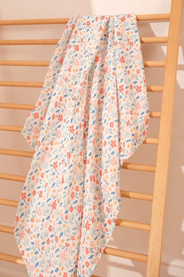 Double Layer Muslin Blanket 100% Organic Cotton Oeko-Tex Certified Flowers Series