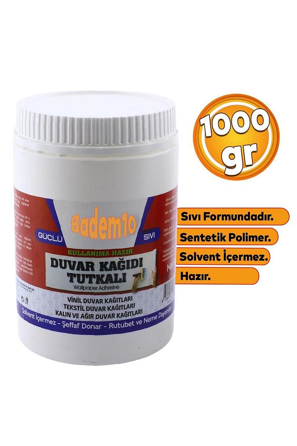 Şeffaf Duvar Kağıdı Yapıştırıcısı 1 Kg Sıvı Hazır Tutkalı Vinil Tekstil Kağıtları Sentetik Polimer - 2
