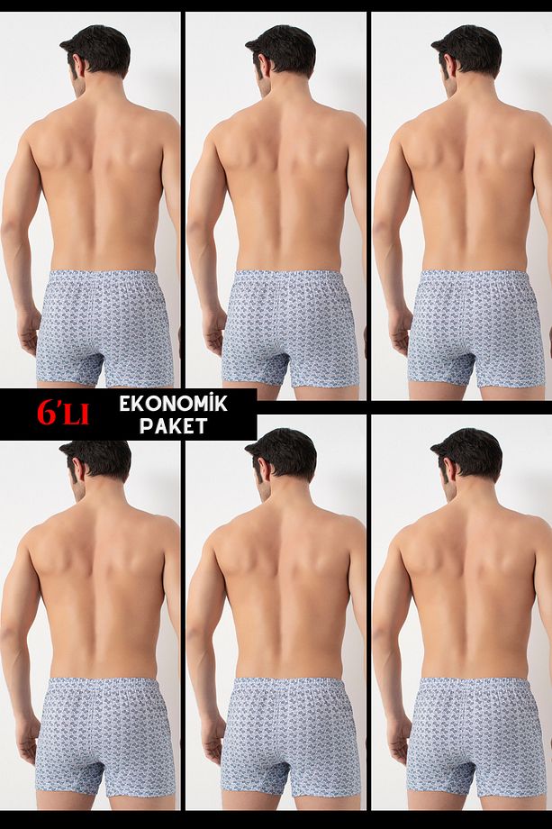 2304 6'lı Paket Erkek Pamuk Empirme Boxer - 2