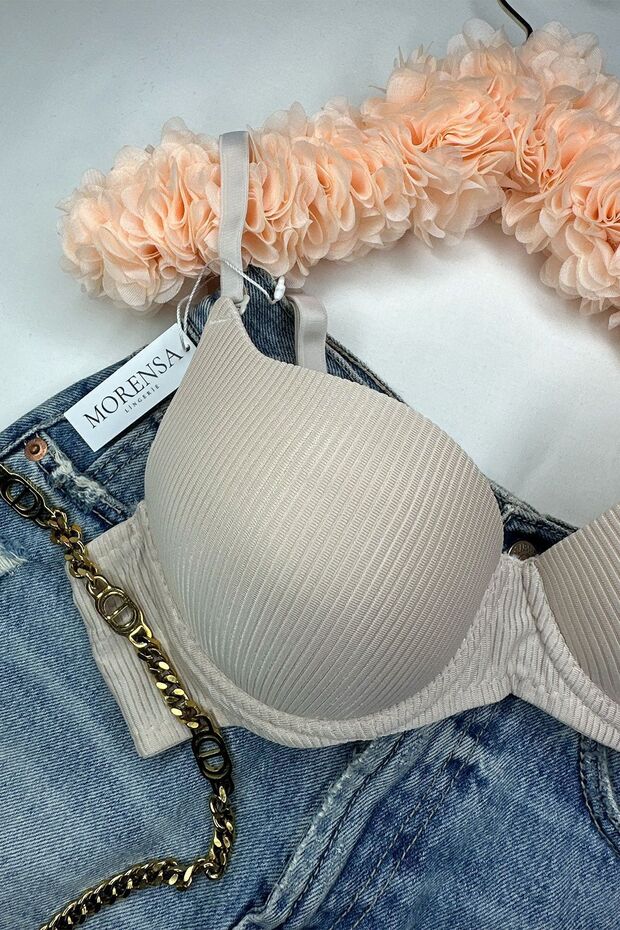 Podprsenka Basic Patterned Kostice Support Tan - 1