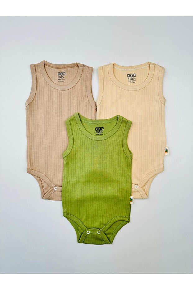 3-Piece Cotton Report-Checked Baby Athlete Bodysuit with Straps