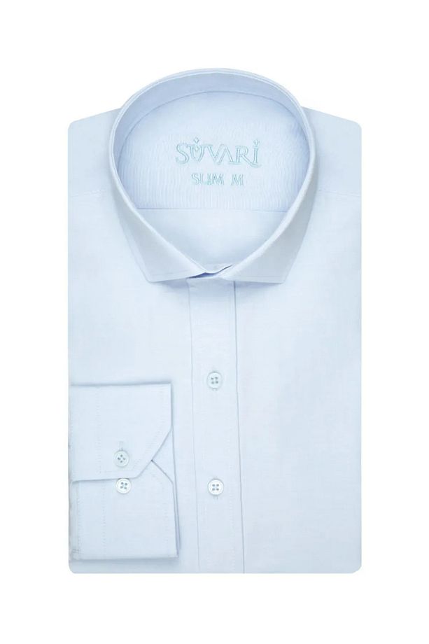 SÜVARİ REGULAR KALIP UZUN KOL AÇIK MAVİ GÖMLEK - 1