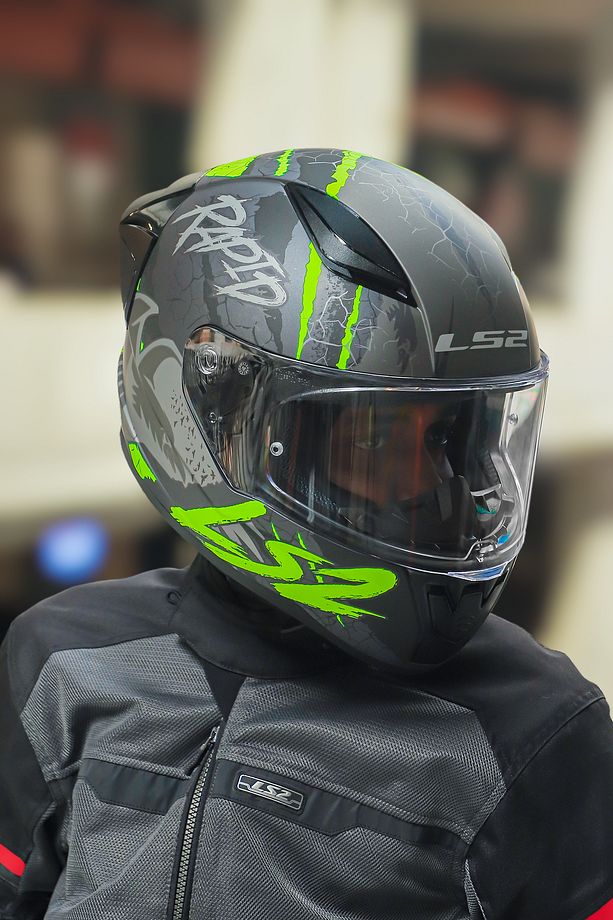 Rapıd 2 Race Raven Mat Siyah-gri-neon Sarı Kask - 2