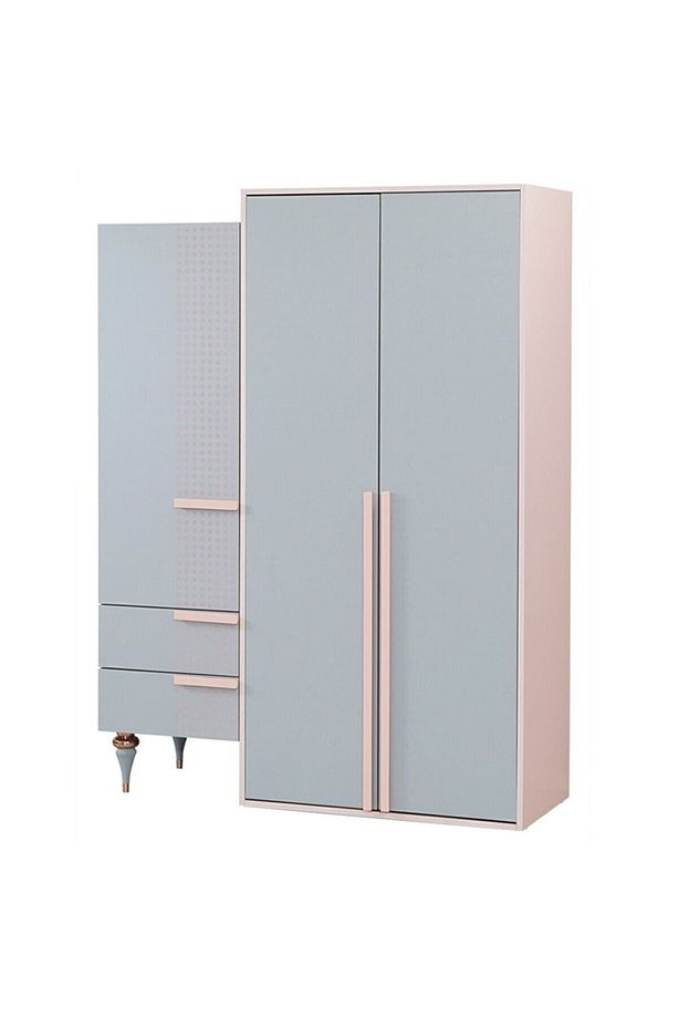 Gardırop, Point 3 Kapaklı Dolap - Pembe - 1
