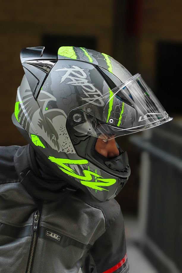 Rapıd 2 Race Raven Mat Siyah-gri-neon Sarı Kask - 8