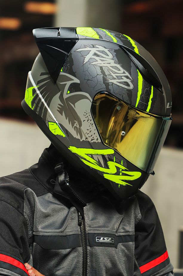 Rapıd 2 Race Raven Mat Siyah-gri-neon Sarı Kask - 3
