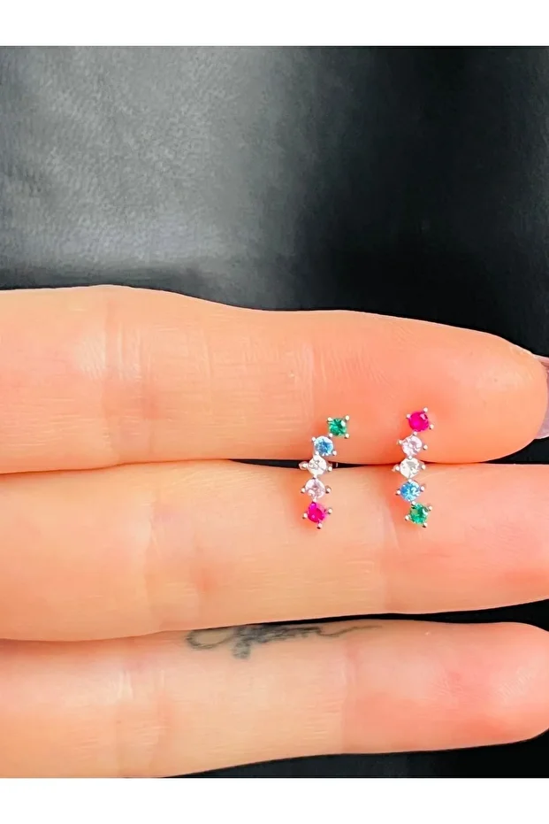 Çelik Multicolor Tragus Helix Piercing(1adet) - 4