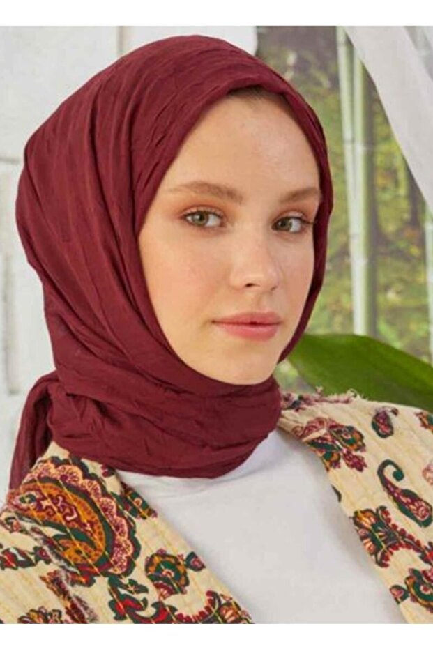 Bambu Kraş Şal Bordo - 1