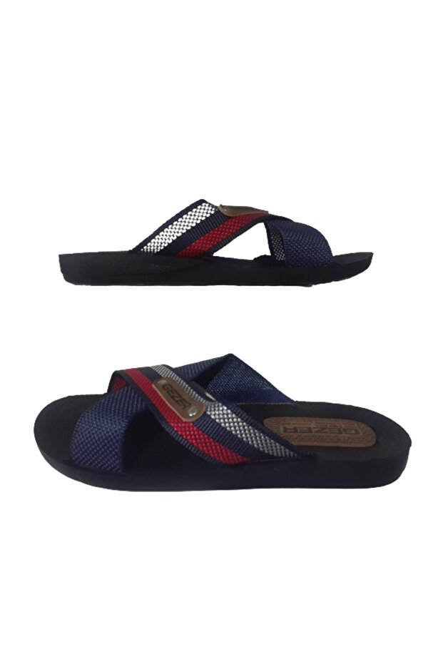 Men's Navy Blue Ultra Light Daily Slippers - Rope Gzrh97-797
