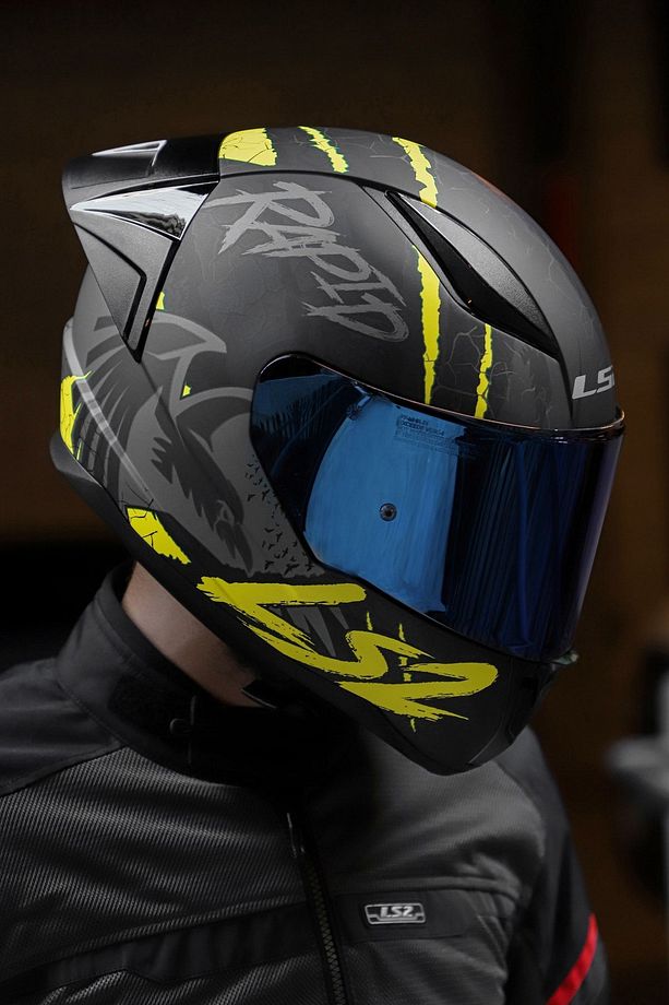Rapıd 2 Race Raven Mat Siyah-gri-neon Sarı Kask - 5
