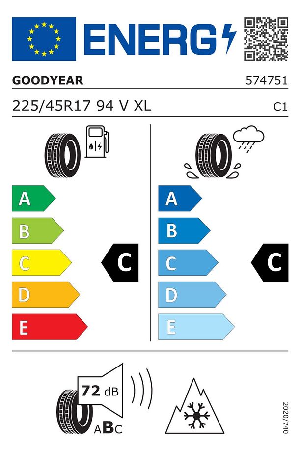 225/45R17 94V UG 8 PERFORMANCE MS XL FP - GOODYEAR - 1