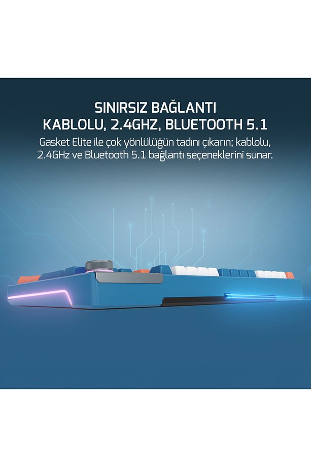 Gasket Elite Rgb Wireless/bluetooth/kablolu Mekanik Red Switch Gasket Gaming Klavye - 6