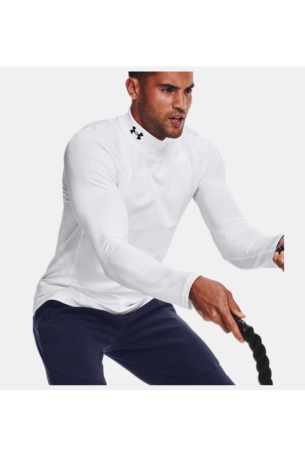 Men's Ua Cg Armour Fitted Mock Long Sleeve T-Shirt 1366066-100