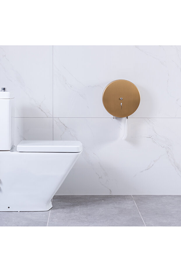 Paslanmaz Çelik Jumbo Mını Tuvalet Kağıtlığı Q22 Cm-wc Kağıt Dispenseri - 7