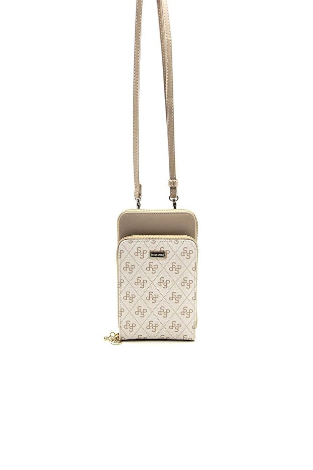 Beige - Kum Sp1011 Women's Wallet Phone Bag with Strap