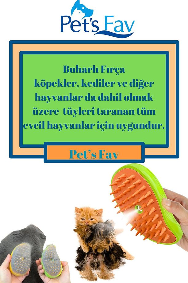 Buharlı Kedi ve Köpek Temizleme Yıkama Masaj Tarağı Fırçası ve Derin Temizleyici Kedi Şampuanı - 7