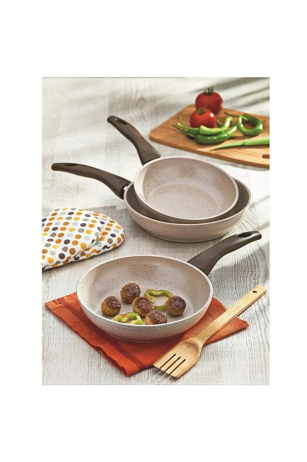 Safran 3 Boy Kapaksız Granit Tava Seti 26-28-30cm - 1